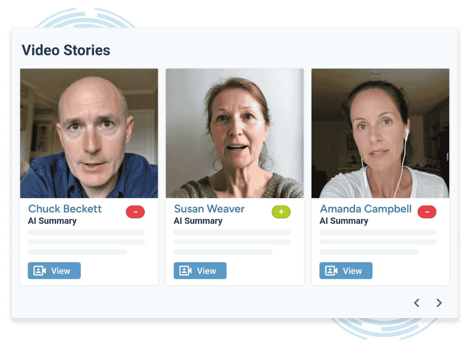 Feature Home_Put Faces to Your Advocacy Initiatives (Video testimonials, attributed and sorted)